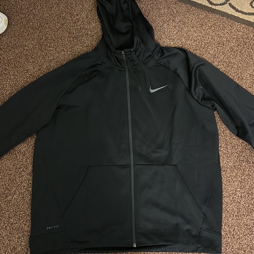 Nike dri-fit black zip up hoodie